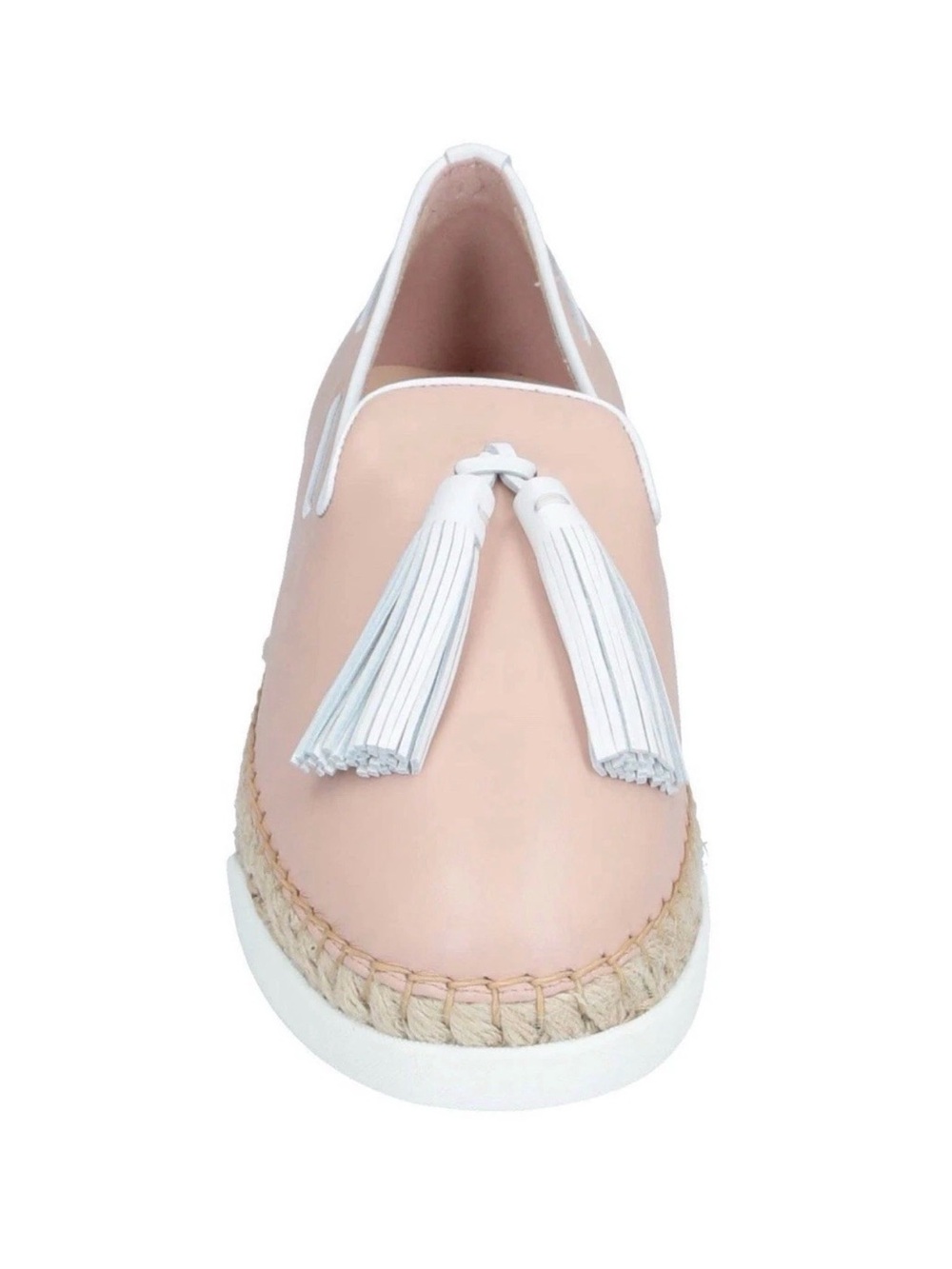 Tod's Pink Leather Tassel Espadrille Slip-On 7.5